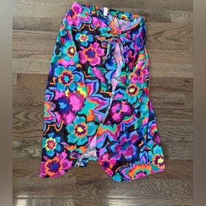 Freshwater Colorful Floral Women's Swim Sarong Size XXL